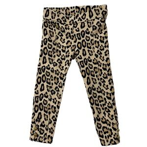EUC Janie and Jack leopard leggings with gold decorative buttons. Size 4T.